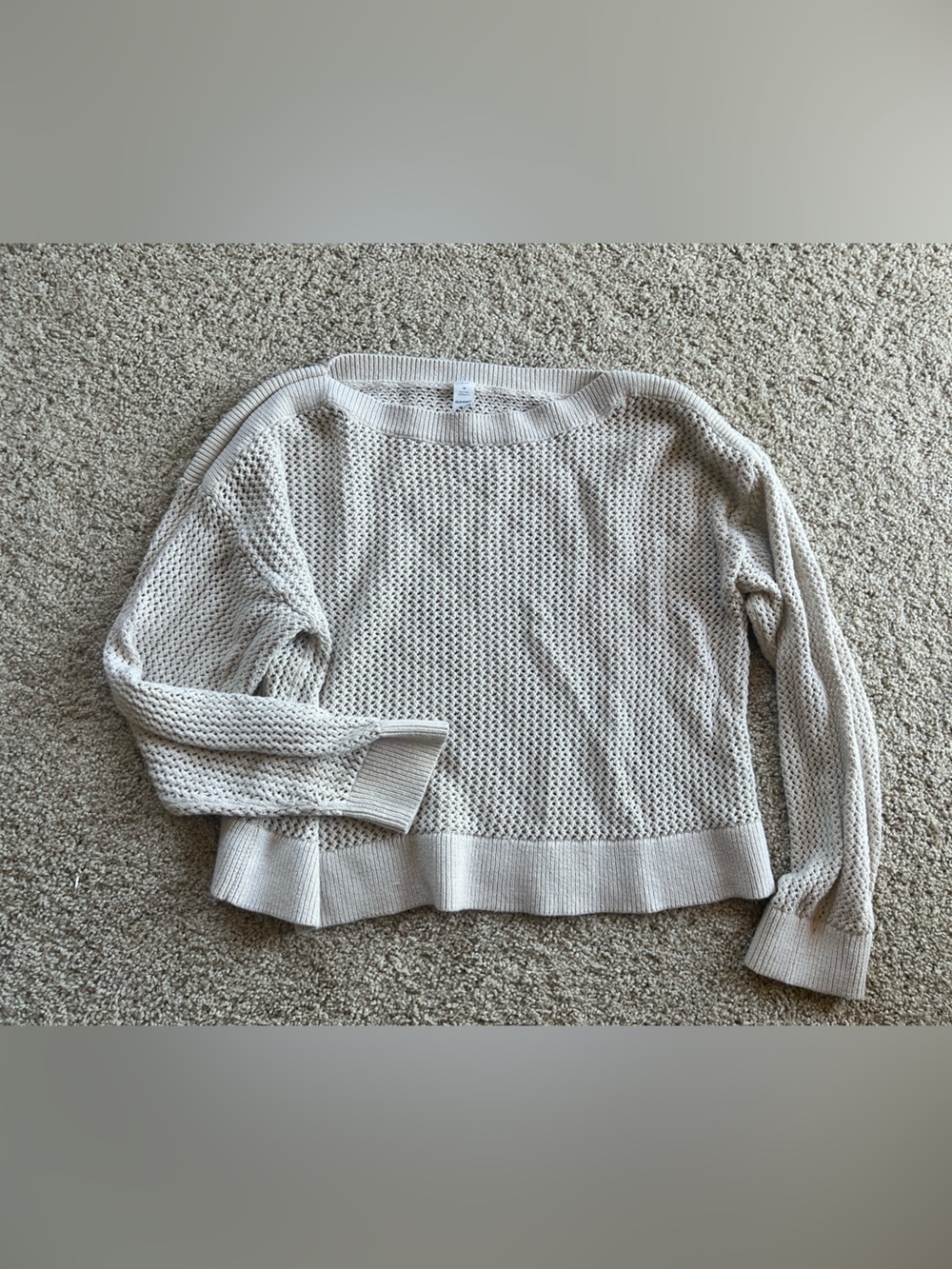 Old Navy Light Cream Open Knit Sweater Size M